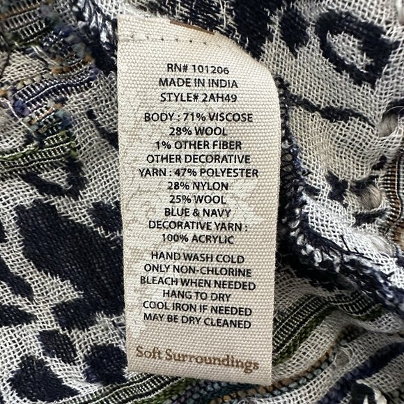 Soft Surroundings Kimono S/M Emory Cardi Embroidered Cardigan Poncho Topper NEW - Picture 14 of 14